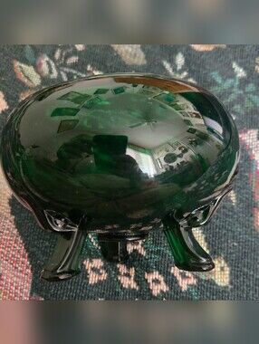 Vintage Green Viking Glass Bud Vase